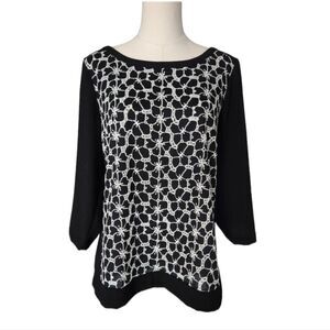 Ann Taylor black and white top - Size 10